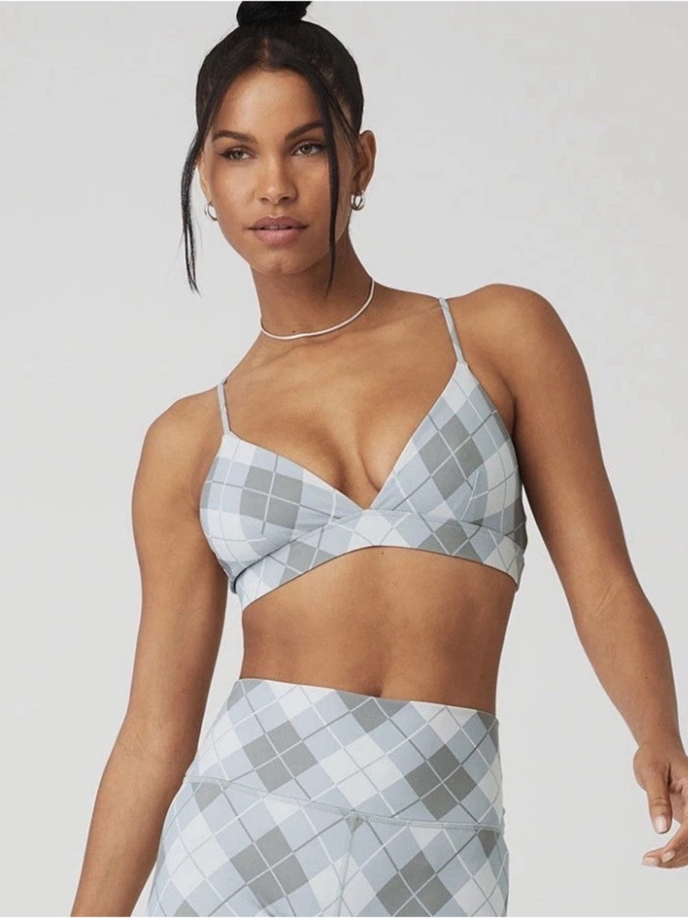 Alo Women’s Gray Plaid Bralette